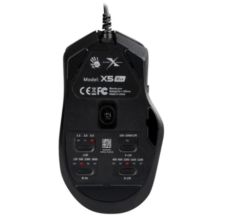 Мышь A4 Tech Bloody X5 Max черный оптическая (10000dpi) USB (9but) фото