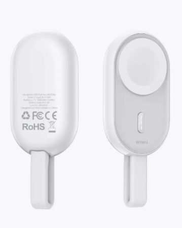 Беспроводное зарядное устройство Wiwu Wi-M20 2-in-1 Watch Charger White 6976195099546 фото