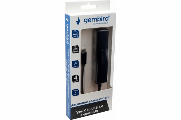 Хаб USB 3.1 Gembird UHB-C364 черный фото