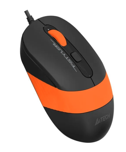 Мышь A4 Fstyler FM10 черный/оранжевый оптическая (1600dpi) USB (4but) фото