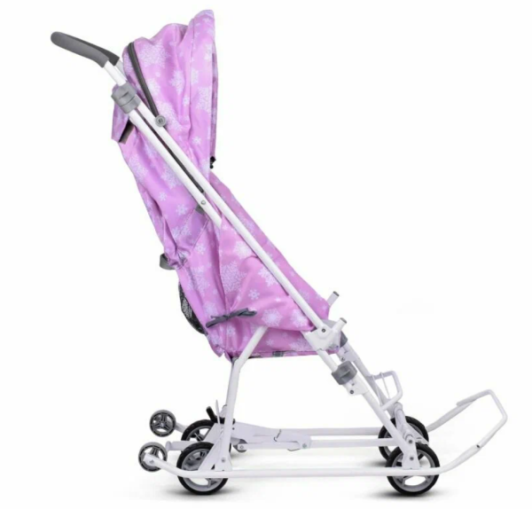 Санки-коляска Ника Наши детки 3-1К (НДТ3-1К/СН со снежинками на сиреневом) фото