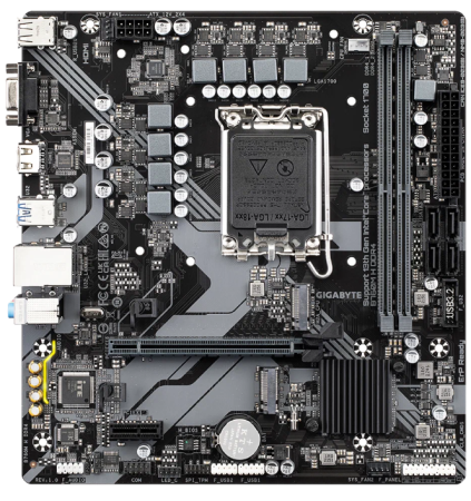 Материнская плата Gigabyte B760M H DDR4 Soc-1700 Intel B760 2xDDR4 mATX AC`97 8ch(7.1) GbLAN RAID фото