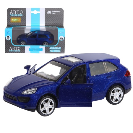 ТМ "Автопанорама" Машинка металлическая 1:43 Porsche Cayenne S, синий перламутр, откр. двери, инерци фото