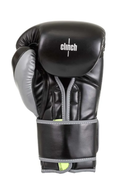 Перчатки боксерские Clinch Contender серебристо-черные (вес 12 унций) C184  фото