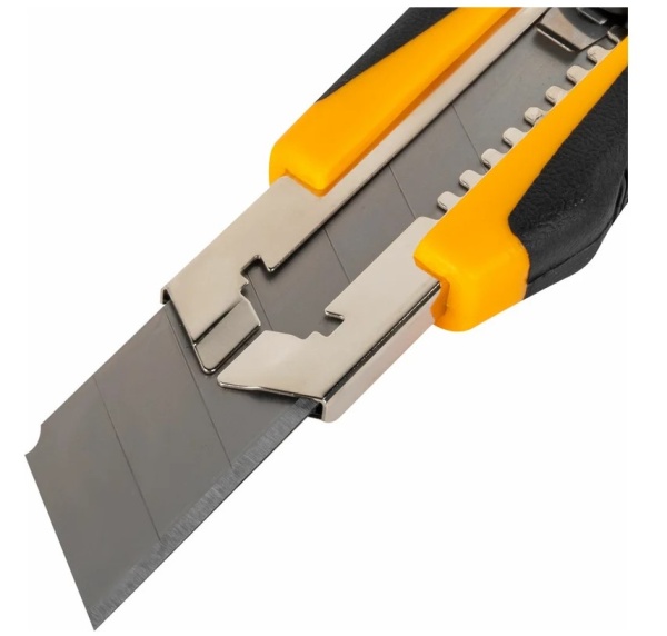 Нож универсальный мощный 25 мм BRAUBERG EXTRA-DL, с двумя фиксаторами, резиновые вставки, 238732 фото