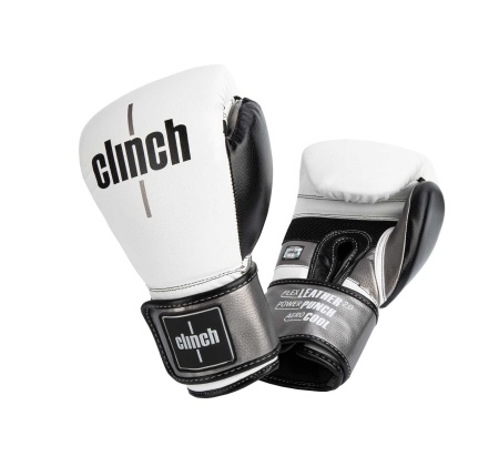 Перчатки боксерские Clinch Punch 2.0 бело-черно-бронзовые 10 унций фото