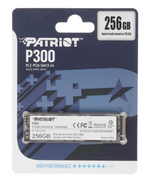 Накопитель SSD 256Gb M.2 2280 Patriot P300 1700/1100 NVMe PCIEx4 (P300P256GM28) фото