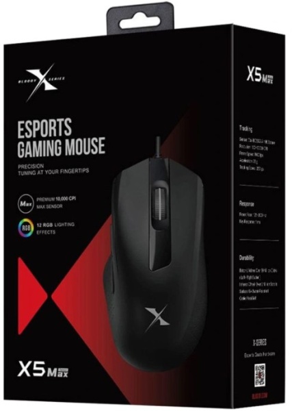 Мышь A4 Tech Bloody X5 Max черный оптическая (10000dpi) USB (9but) фото