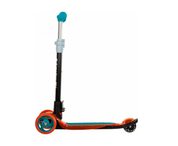Самокат-кикборд NOVATRACK 120PROT.RAINBOW.BL22 с прозрачной платформой, подростковый, складной механ фото