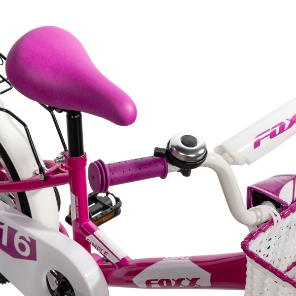 (м) Велосипед детский FOXX 16"164SIMPLE.PN5  розовый, сталь, тормоз нож, крылья, багажник, полная за фото