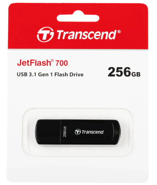 USB флеш-накопитель 256GB Transcend  JetFlash 700 чёрный USB 3.0 (TS256GJF700) фото