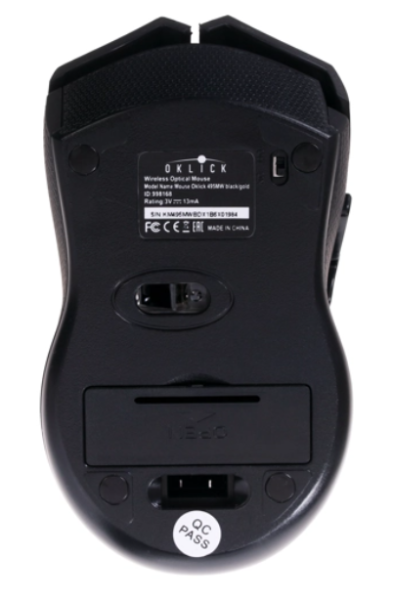 Мышь Oklick 495MW черный/золотистый оптическая (1600dpi) беспроводная USB (6but) фото