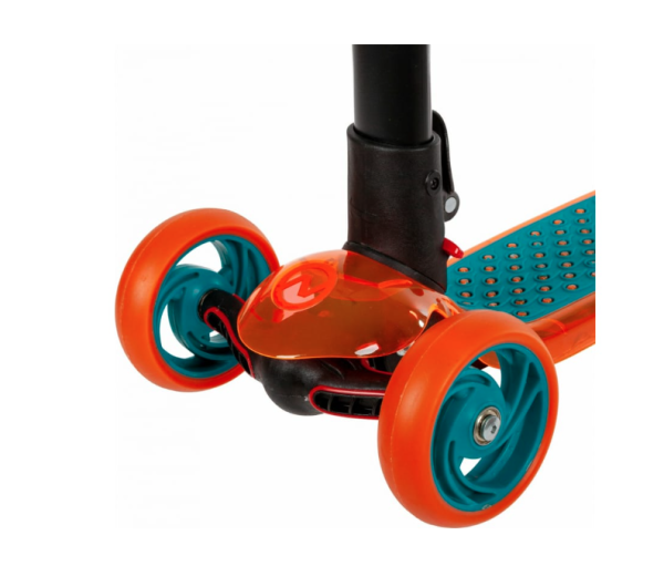 Самокат-кикборд NOVATRACK 120PROT.RAINBOW.BL22 с прозрачной платформой, подростковый, складной механ фото