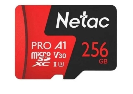 Карта памяти MicroSD 256GB Netac P500 Extreme Pro UHS-I A1 V30 (100Mb/s) NT02P500PRO-256G-S фото
