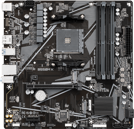 Материнская плата Gigabyte B550M K <S-AM4 AMD B550 4xDDR4 mATX AC`97 8ch(7.1) GbLAN RAID+HDMI+DP фото