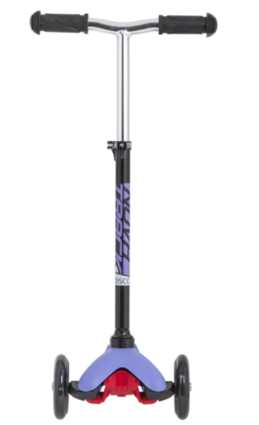 Самокат-кикборд NOVATRACK 120H.DISCOKIDS.BVL20 детский, свет.колеса PU пер.120*24  задн.76*24мм,  эр фото