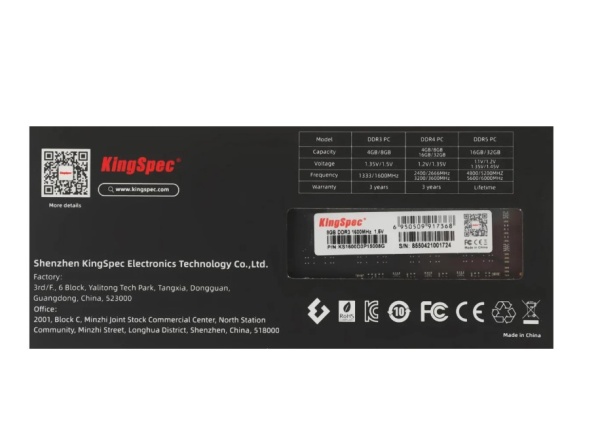 Память DDR3 8Gb 1600MHz Kingspec KS1600D3P15008G фото
