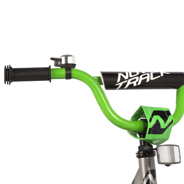 (м) Велосипед детский NOVATRACK 16"163VECTOR.SL22 серебристый, тормоз нож, крылья, багажник, полная  фото