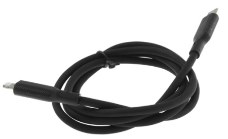 Кабель Type-C - Lightning Qumo 1м черный силиконовый, 20W (MFI) (32994) фото