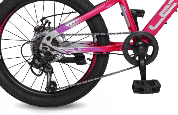 (м) Велосипед детский LETO 20"DRAGON, сталь, рама 10,5", 6-ск, розовый фото