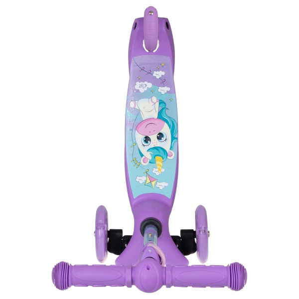 Самокат-кикборд CITY-RIDE CR-S4-05UVV телескопический руль металл, колеса PU 120/76 со светодиодами, фото