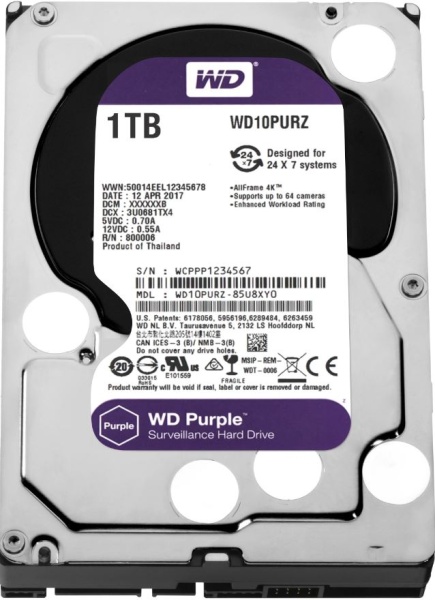 Жесткий диск HDD 1Tb WD Original WD10PURZ SATA III <5400, 64Mb> фото