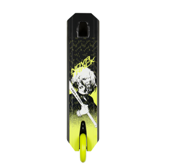 Самокат трюковый NOVATRACK 110A.PSYCHO.BLM25 Psycho 20, колеса 110 мм, IHC, черный с зеленым фото