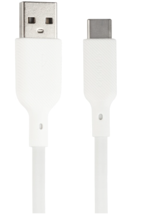 Кабель USB - Type-C Qumo 1м белый силиконовый 18W (32958) фото