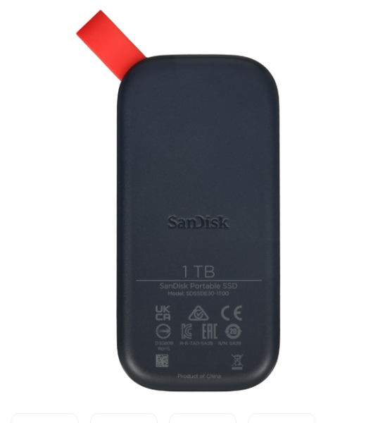 Внешний SSD накопитель SanDisk, 1TB, USB 3.2 черный SDSSDE30-1T00-G26 фото