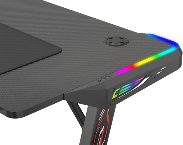 Стол игровой Cactus CS-GTZ-BK-RGB столешница ДСП черный каркас черный  купить ЦИТ Стол игровой Cactus CS-GTZ-BK-RGB столешница ДСП черный каркас черный  фото