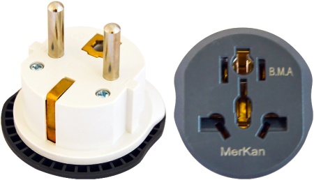 Универсальный сетевой переходник Merkan 16А Grey Китай/Англия / Россия/Европа фото