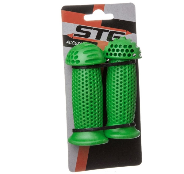Грипсы STG GR112 100 мм, зеленые, "грибочки", для самоката и вело.,инд.уп Х87794 фото
