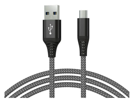 Кабель USB - MicroUSB "Maverick" C2 1,2м текстиль/металл черный-белый фото