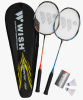 Набор для бадминтона WISH Fusiontec 799K (2 ракетки+2 волана), синий/оранжевый фото