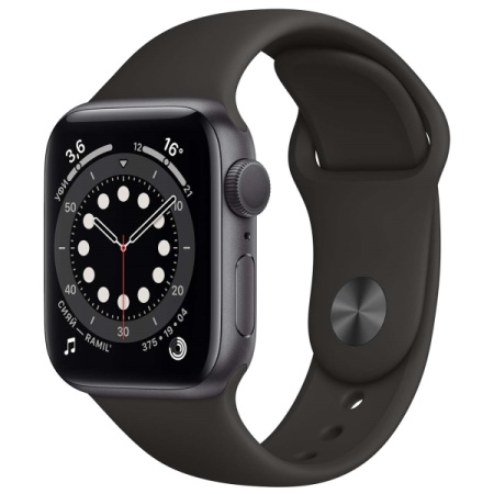 Смарт-часы Apple Watch Series 6 44mm Space Gray Aluminum Case with Black Sport Band M00H3RU/A фото