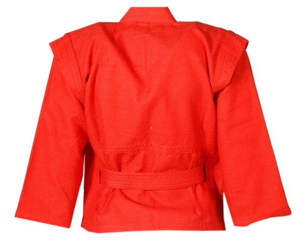 Куртка для самбо Green Hill JS-302, пл-ть 380гр/м2, красный, р.4/170 фото