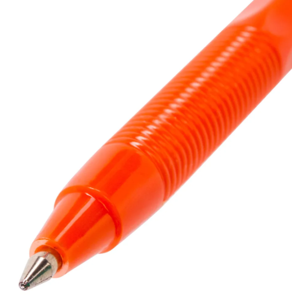 Ручка шариковая масляная STAFF Basic OBP-679, СИНЯЯ, корпус оранжевый, узел 1мм, линия 0,7мм, 142679 фото