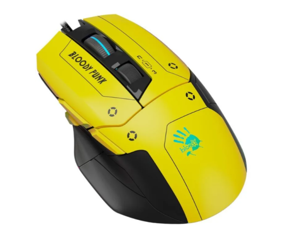 Мышь A4 Tech Bloody W70 Max Punk желтый/черный оптическая (10000dpi) USB (11but) фото