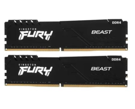 Оперативная память DDR4 16Gb(2X8Gb) (PC-29800) 3200MHz Kingston FURY Beast Black KF432C16BBK2/16 фото
