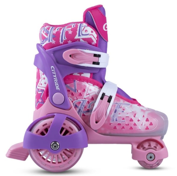 Набор роликов-квадов CITYRIDE JB8800101 (XS (26-29))  шлем, защита, пластиковый мысок, колёса PU 80  фото