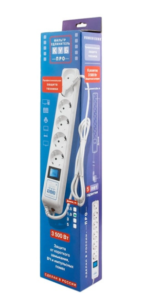 Сетевой фильтр «КУБ» ПРО SPL(5+1)-16B-P-1,9М купить ЦИТ Сетевой фильтр «КУБ» ПРО SPL(5+1)-16B-P-1,9М фото