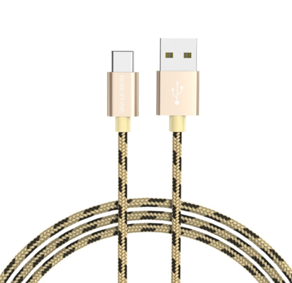 Кабель USB - Type-C Borofone BX24 Ring, 1.0м, круглый, 3.0A,золотой купить ЦИТ Кабель USB - Type-C Borofone BX24 Ring, 1.0м, круглый, 3.0A,золотой фото