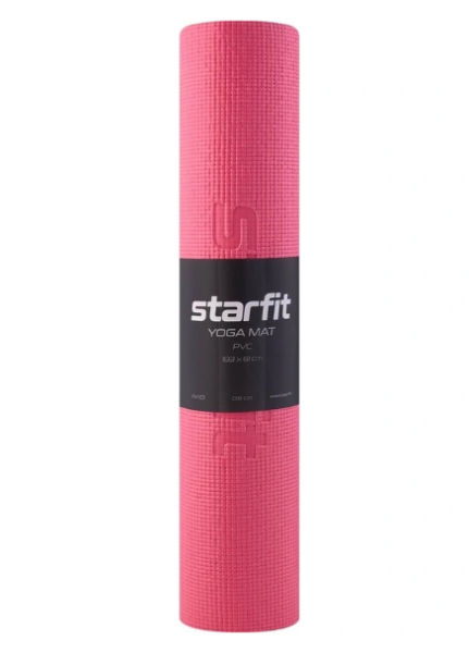 Коврик для йоги STARFIT FM-101 PVC 183x61x0,6 см, розовый фото