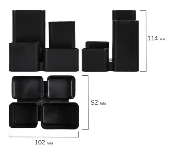Подставка-органайзер BRAUBERG COMPACT, 4 отделения, 92х114х102 мм, черная, 238102 купить ЦИТ Подставка-органайзер BRAUBERG COMPACT, 4 отделения, 92х114х102 мм, черная, 238102 фото