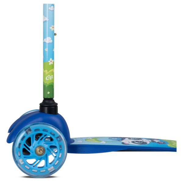 Самокат-кикборд CITY-RIDE CR-S4-05PBB телескопический руль металл, колеса PU 120/76 со светодиодами, фото