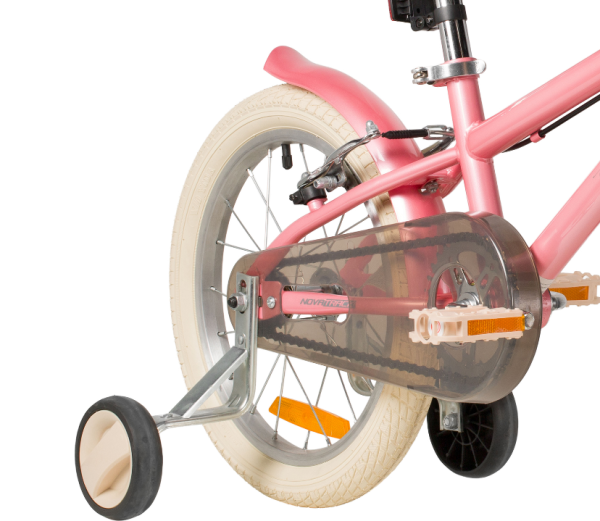 (м) Велосипед детский NOVATRACK 14"143ADELE.PN6 сталь, розовый, полная защита цепи, ручной передний  фото