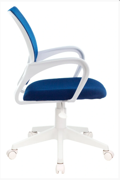 Кресло Бюрократ CH-W695NLT темно-синий TW-05N TW-10N сетка/ткань крестов. пластик пластик белый CH-W фото