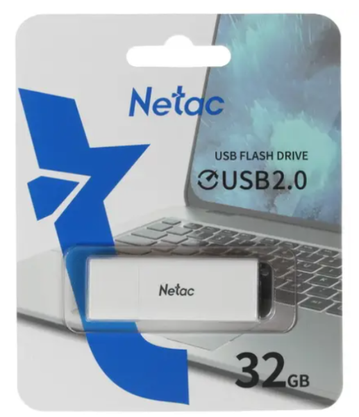USB флеш-накопитель 32GB Netac U185 белый USB 2.0 NT03U185N-032G-20WH фото