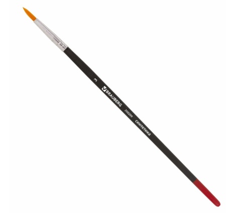 Кисть BRAUBERG, синтетика, круглая, № 3, 200209 фото