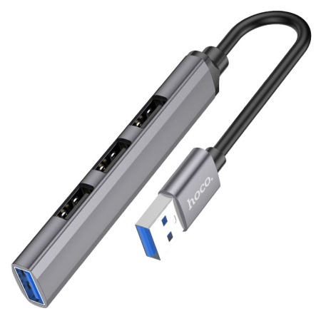 Хаб USB 3.0 HOCO HB26 серый фото